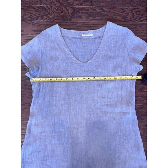 MARISA & MARIE Italian Gray 100% Linen Dress Shift Women's XS Casual Minimalist - Picture 6 of 10
